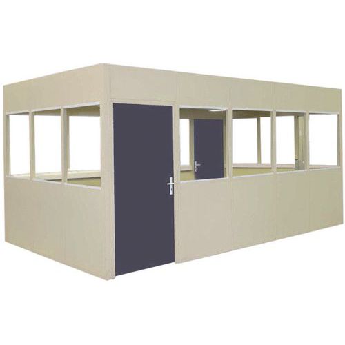 Cloison Vitrée Double Paroi 1m x 2.75m Blanc Ép. 52mm Panneau 8mm - Montage Facile