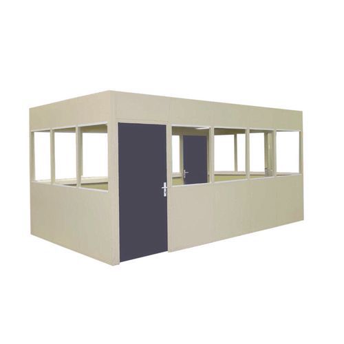Cloison vitrée double paroi 1m x 2.75m Gris RAL 7035 - Panneau 52mm épaisseur - Montage facile