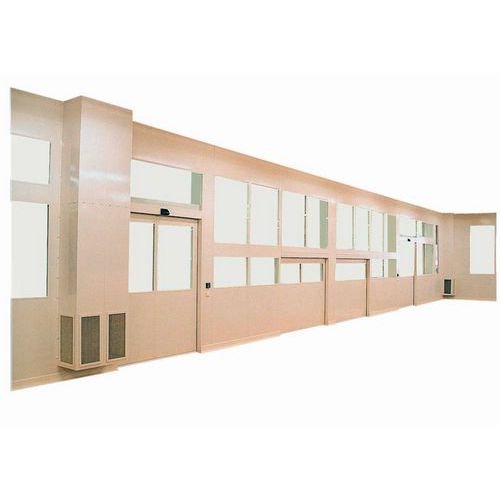 Poteau d'angle pour cloisons double paroi - Gris - 3m - Montage facile - RAL 7035