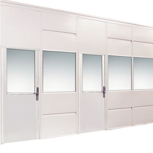 Cloison vitrée simple paroi - 3m H x 0.5m L - Blanc RAL 9010 - Montage facile