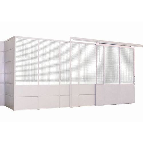 Cloison grillagée 2.5m x 0.5m Blanc RAL 9010 - Tôle d'acier 3mm - Montage facile - Garantie 3 ans