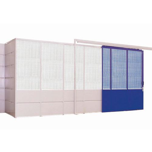 Cloison grillagée 3m H x 0.5m L Blanc/Bleu - Paroi Acier 3mm - Montage Facile - Robuste et Sécurisée