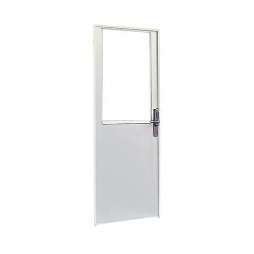 Porte Battante Simple Vitrée 2.50m x 1m Blanche Métallique Laquée Époxy - Passage 2.03m Hauteur - Garantie 3 Ans