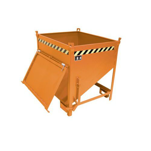 Bauer - Conteneur Silo SGK 1000L Orange - Acier 1500kg - 120x100x140.5cm - Gestion Déchets