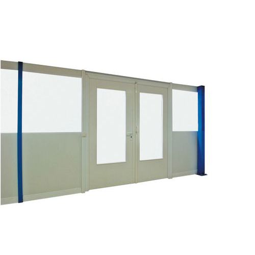 Raccord pour cloison simple paroi mélaminé - Longueur 10 à 30mm - Hauteur 2530mm - 2 profils bleus