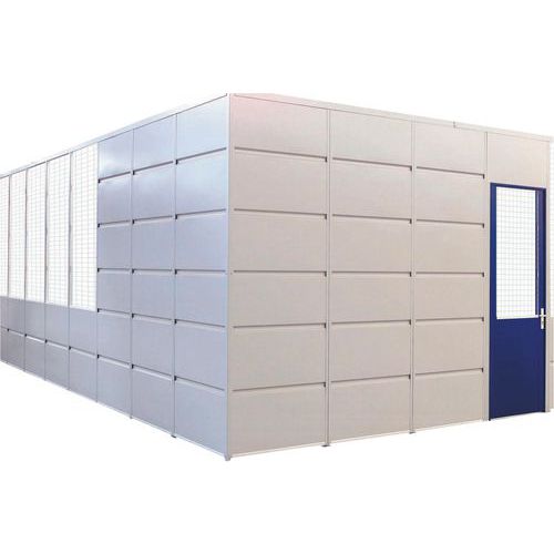 Porte battante double vitrée 2m x 2.50m Bleu Blanc Métal Laqué Époxy Passage Libre 1.74m x 2.03m