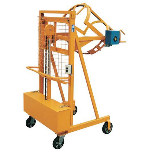 Bauer - Basculeur fût Liftomat Batterie - 220 kg - 350 kg Force - Hauteur soutirage 1300 mm - Orange