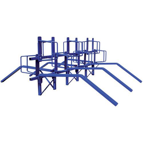 Support Cycles Double Face 12 Places Acier Coloris Bleu