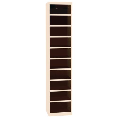 Colonne De Rangement 10 Cases Beige Hxlxp:198 X41x345cm