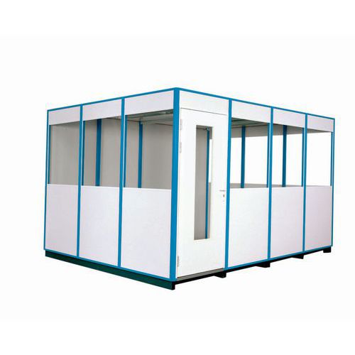 Bureau Melamine Palettisable 4*2 Blanc Porte Battante