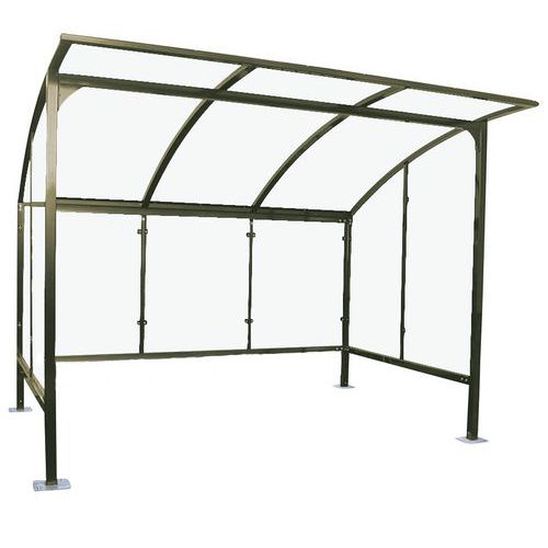 Abri Plus - Abri vélos City Vert Module Simple - 6 Places - Acier & Verre Trempé - 2.50m