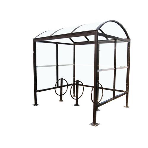 Abri Plus - Abri vélos Classic Anthracite - Module Simple L 2.5m - Acier & Verre Sécurit - Polycarbonate
