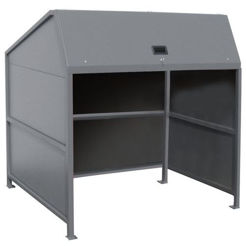 Bauer - Abri pour conteneur Secomat Gris Métal - 155x136x165 cm - 3 cloisons - 143 kg - 3 ans garantie
