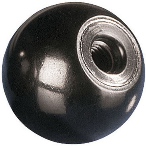 Bouton bille taraudé M8 - Bakélite Ø 36 mm - Insert fileté - Haute résistance