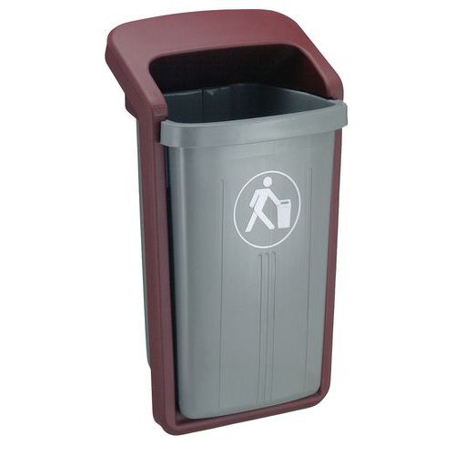 Poubelle D'extérieur Plastique 50l Gris Bordeaux