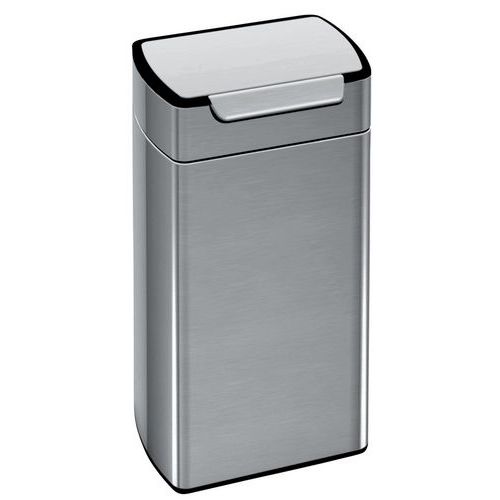 Poubelle Slim Touch-bar 30l Inox Mat