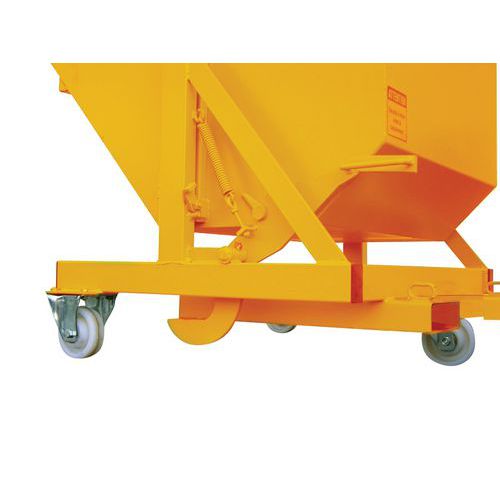 Goubard - Benne basculante sur pivot 1140L 3 roues jaune - Charge max 1000kg - Acier robuste et mobile