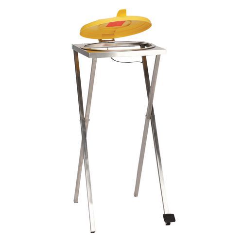 Support Sac Fixe à Pédale Couvercle Jaune Plastique