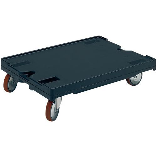 UTZ - Chariot de transport plastique 800x600mm - 500kg - 2 roues pivotantes 2 fixes - Éco-responsable