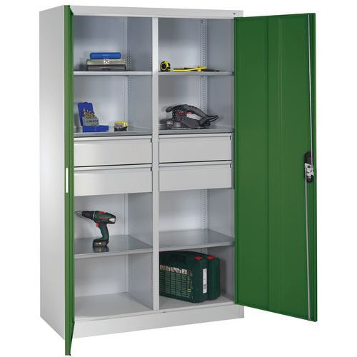 Armoire à Outils à Portes Battantes Gris Et Vert L1200mm