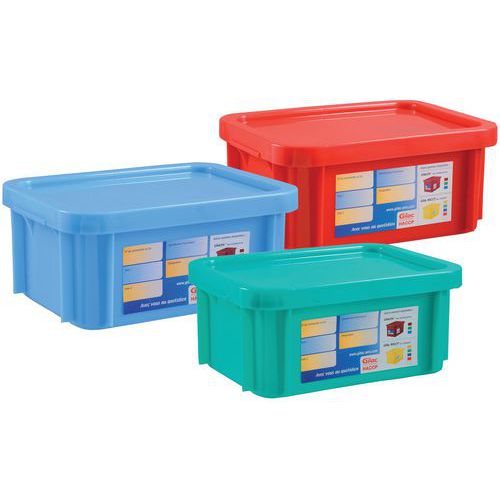 Bac gerbable avec couvercle - Longueur 395 mm - 12 L à 15 L Bac gerbable avec couvercle - Longueur 395 mm - 12 L à 15 L
