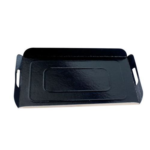 Plateau Plié En Carton Noir Hauteur 20mm Long. 420mm
