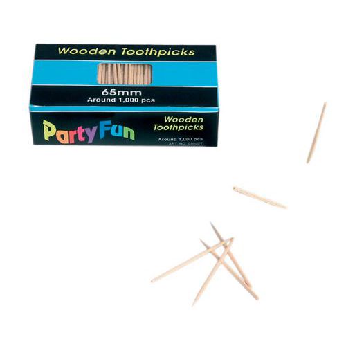 Piques-cocktail 2 Pointes Bois Brun Longueur 65mm