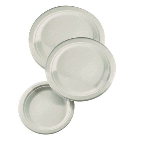 Assiettes Plates Fibre De Canne Blanc Diam. 230mm