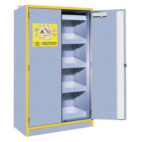 Trionyx - Armoire Haute Sécurité 2 Portes 30 Min - 250L - Gris - Pour Inflammables/Comburants