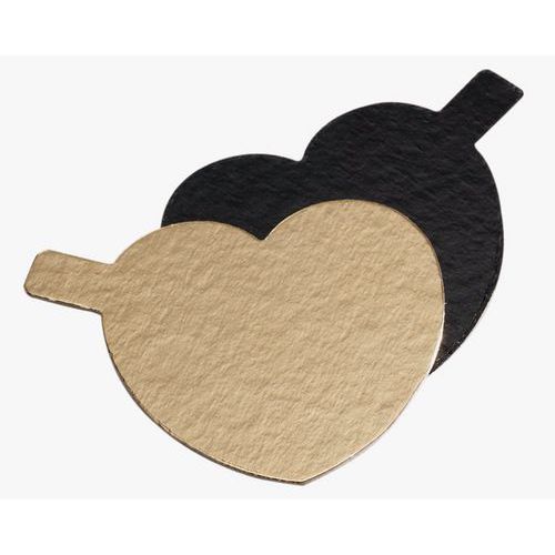 Mini Cartons Réversibles CÅ“ur Noir Et Or Diamètre 80mm