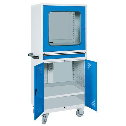Armoire informatique mobile - Pour ordinateur de bureau - Metec