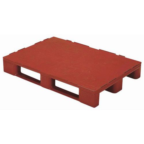 UTZ - Palette Hygiénique Renforcée Rouge 1200x1000mm - Polyéthylène Recyclé - Usage Alimentaire - 1500kg Dynamique