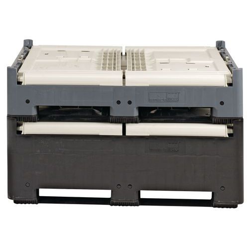 Caisse-palette pliable Smartbox - 515 L - Gris - Usage alimentaire - Charge 750 kg - PEhd