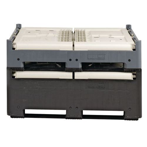 Caisse-palette pliable Smartbox 839L Gris - 850kg Charge Max - Usage Alimentaire - PEhd