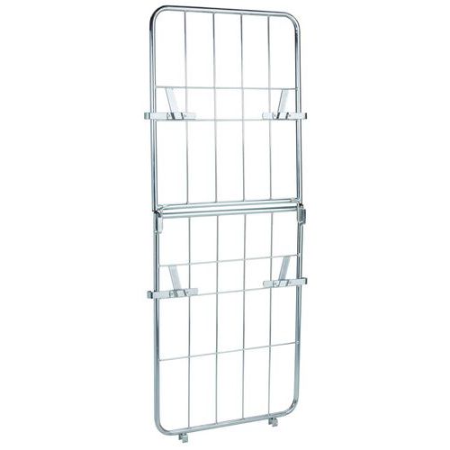 Grille avant demi-rabattable pour roll-conteneur - Acier - Hauteur 1650 mm - Charge 400 kg