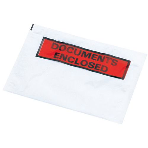 Pac List - Enveloppe C5 transparente rouge - 208x148mm - 100% recyclable - Idéale pour documents