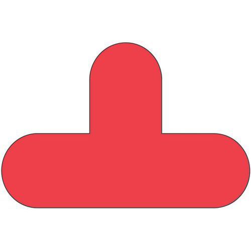 Autocollant Marquage Au Sol En T 200x300 Rouge - Manutan