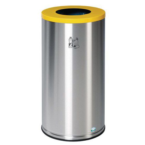 Poubelle De Tri Sélectif - 70l - Inox Jaune - Var