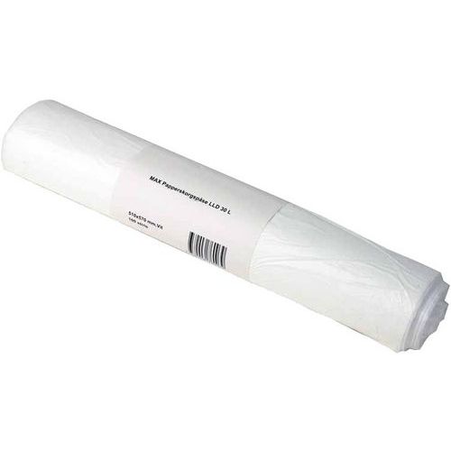 Sacs poubelle 30 litres - Lot de 100 pièces - Blanc - Polyéthylène résistant - Idéal gestion des déchets