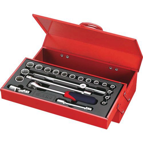 Coffret 1/2 de 21 outils 12 pans en mm Coffret 1/2 de 21 outils 12 pans en mm