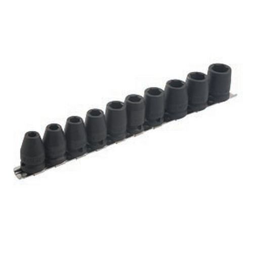 Jeu de douilles impact 1/2 sur rack de rangement Jeu de douilles impact 1/2 sur rack de rangement