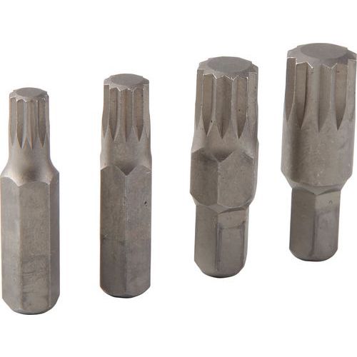 SAM - Assortiment d'embouts 5/16 XZN - Jeu de 4 pièces sur rack plastique - Idéal pour outillage à main