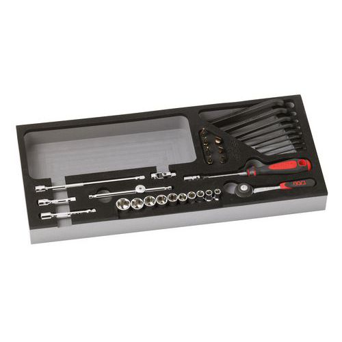 Module Mousse de 34 Douilles et Accessoires 1/4 Module Mousse de 34 Douilles et Accessoires 1/4