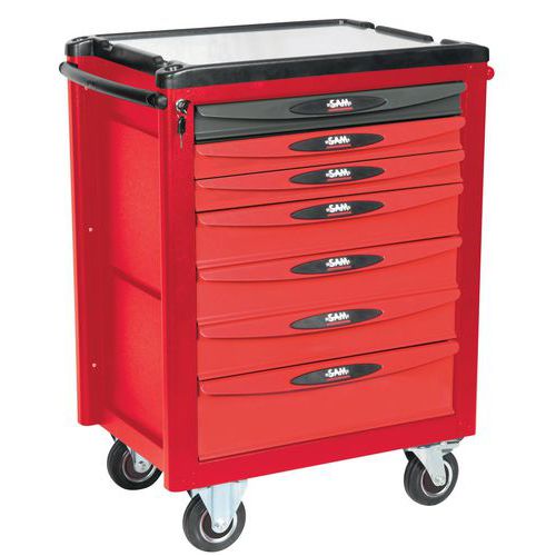 Servante 7 tiroirs rouge et grise Servante 7 tiroirs rouge et grise