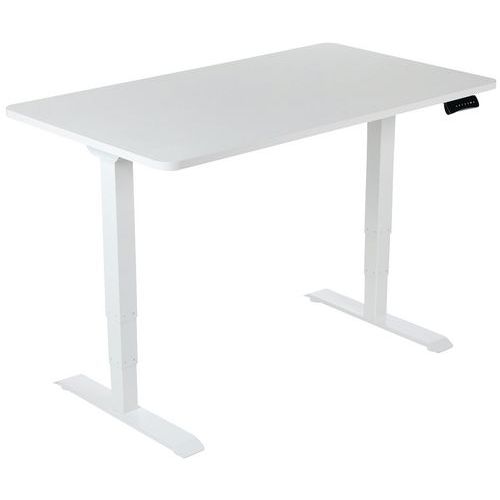 Bureau Réglable En Hauteur Blanc 140 Cm Piètement Blanc - Manutan =