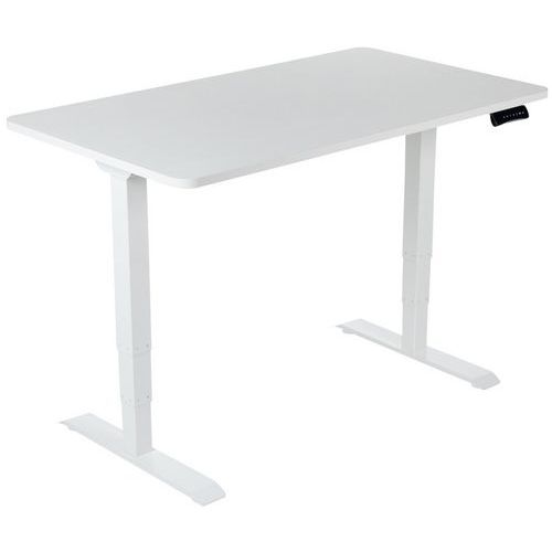Bureau Réglable Hauteur Blanc 160 Cm Piètement Blanc Manutan