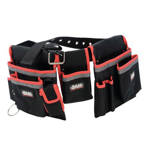 bleu MSB Porte-outils ceinture sac à outils avec ceinture en nylon réglable sac pour électricien organisateur poche porte-outils pour ceinture 
