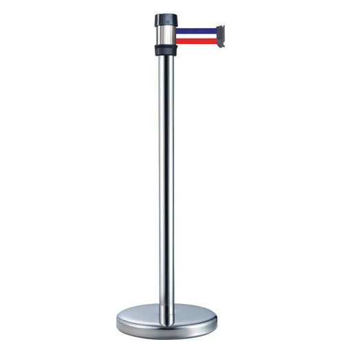 Poteau Argent À Sangle Tricolore - 2 M