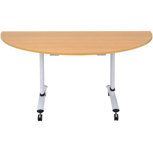 Table Abattante Demi Lune Hetre/alu 160x8 0cm