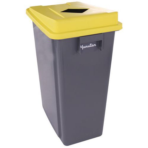 Poubelle De Tri Manutan 60l Couvercle Jaune Canette